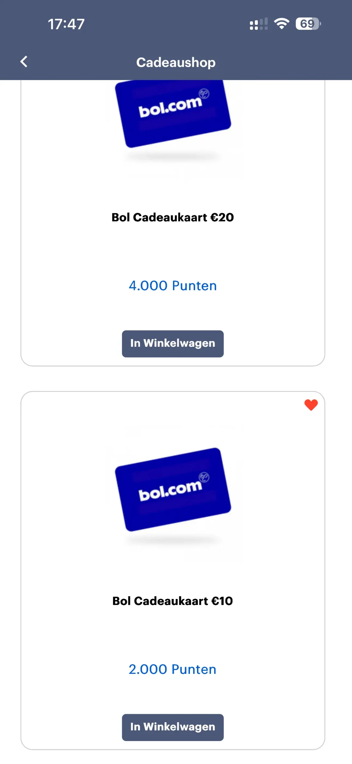 YouGov Shopper cadeaushop met Bol cadeaukaart opties en puntenprijzen