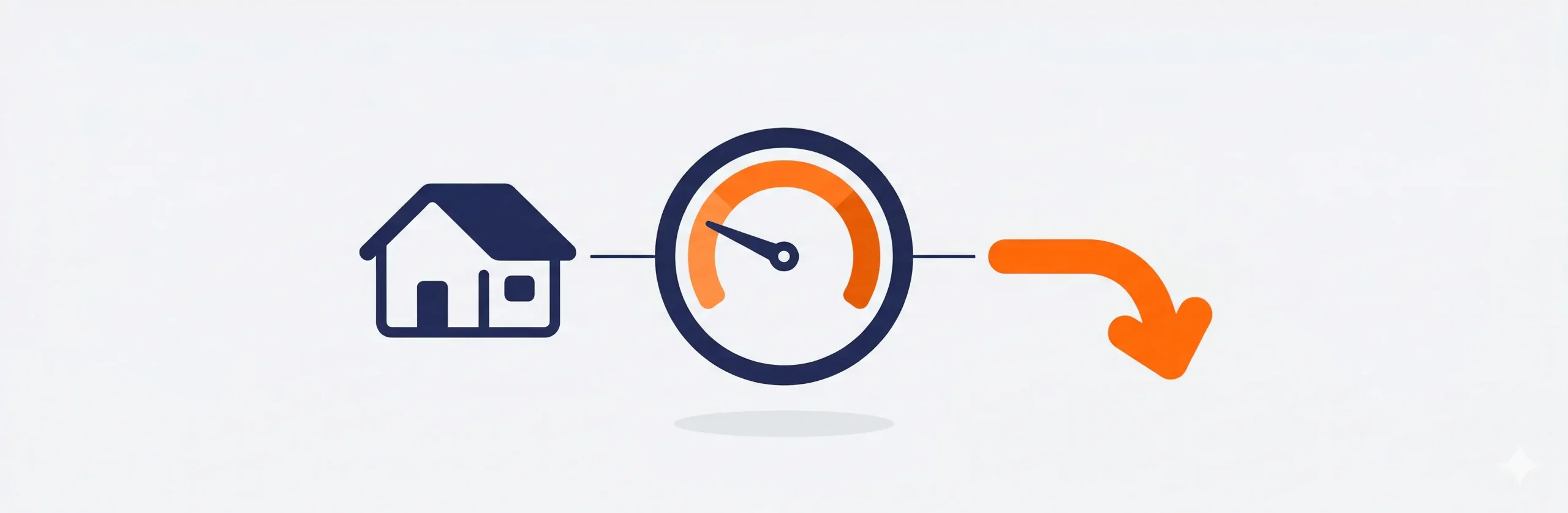 Illustratie met een huis, een stroommeter en een pijl die omlaag wijst, gebruikt als frank energie review header.