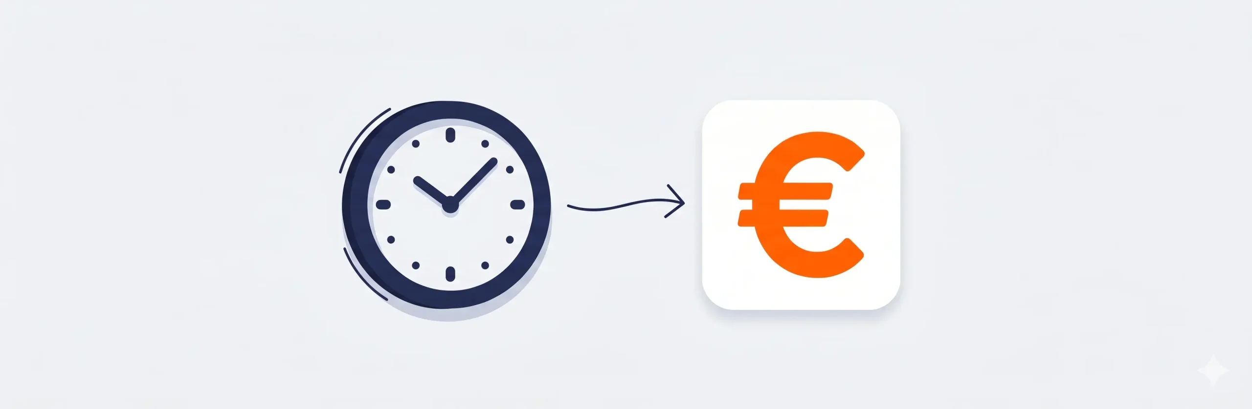 Illustratie van een klok die wijst naar een euroteken, symboliserend bijverdienen naast je baan.
